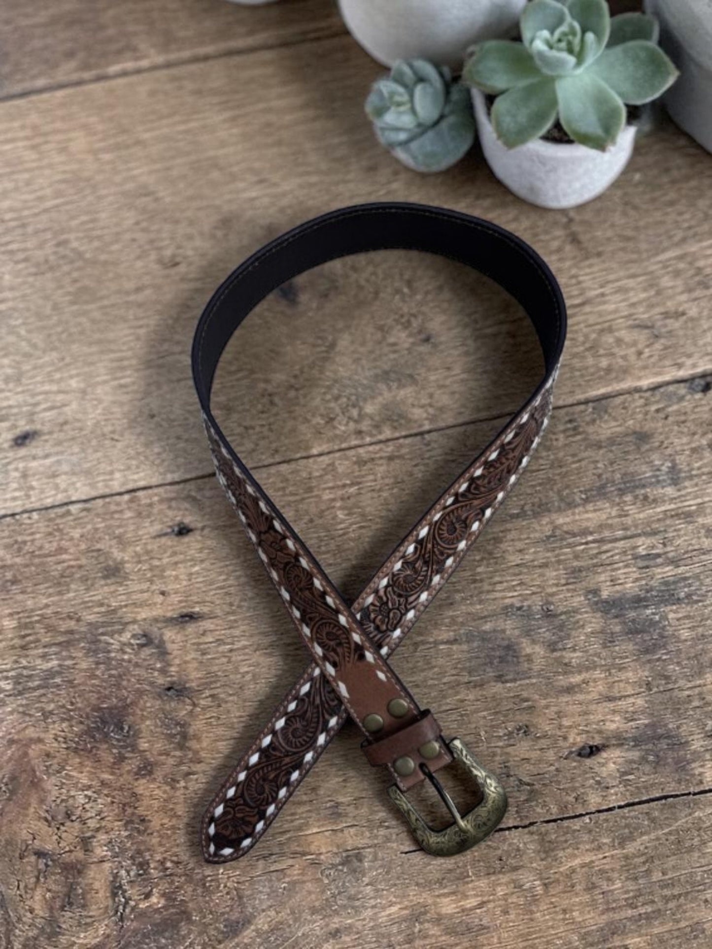 "Buck & Stitch" Leather Belt