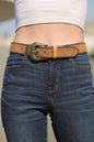 "Turquoise Trail" leather belt with turquoise detailing