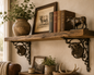 The Stockyard Shelf Brackets pair, rustic cast iron style hardware