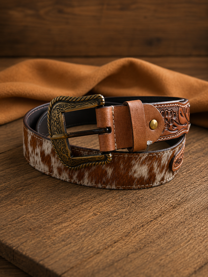 Cowhide Country Hairon Belt