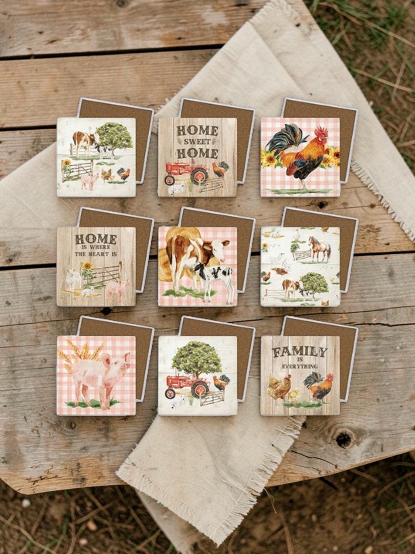"Farmyard Friends" Coaster Set