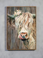 "Highland Soul" brushed Highland cow watercolour-style art