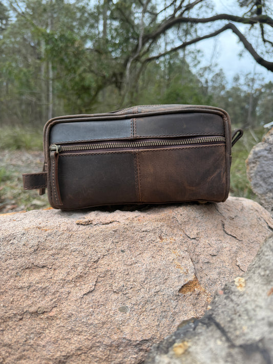 The Long Haul Leather Toiletry Bag