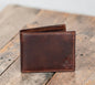 Greenwood Leather RFID Harvey Wallet in sandal, closed front view