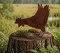 "Cluckers" pecking hen figurine, country garden decor