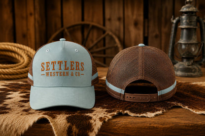 Settlers Western & Co trucker cap, side view