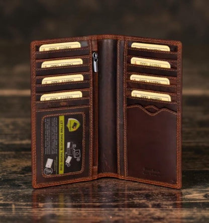 Greenwood Leather RFID Monika Ridge Wallet in sandal, interior view
