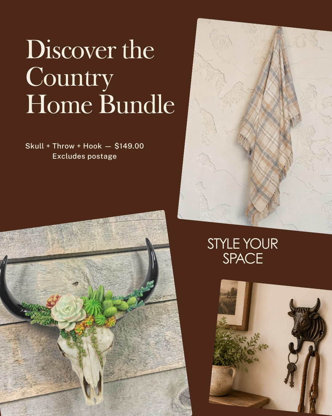 The Country Home Starter Bundle — Skull, Throw & Hook