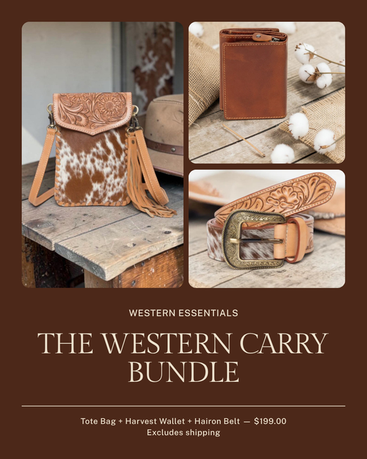 The Western Carry Bundle, bag, wallet and belt set