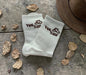 "Yee Haw" socks, white and brown
