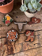 "Ride the Range" western enamel badge set