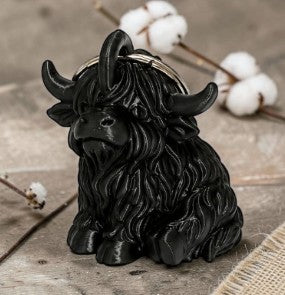 3D Printed Highland Cow Keyring