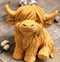 3D printed Highland cow statue, brown
