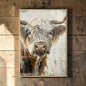 "Rusty" country art print featuring a brown cow