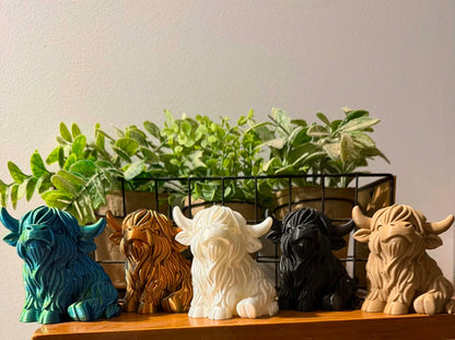 3D Printed Highland Cow Statues