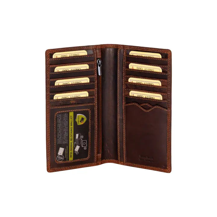 Greenwood Leather RFID Monika Ridge Wallet - Sandal