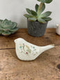 "Ivory Wings" ceramic bird statue, white, country home decor accent piece
