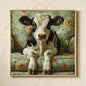 Country cottage animal print featuring a cow, design 2