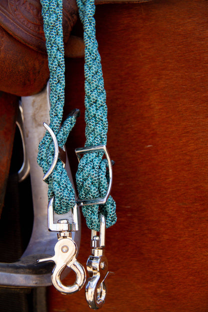 Roping reins, pattern turquoise, additional view