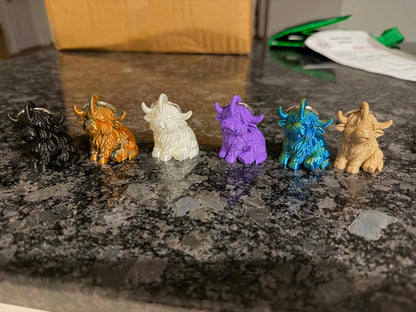 3D Printed Highland Cow Keyring
