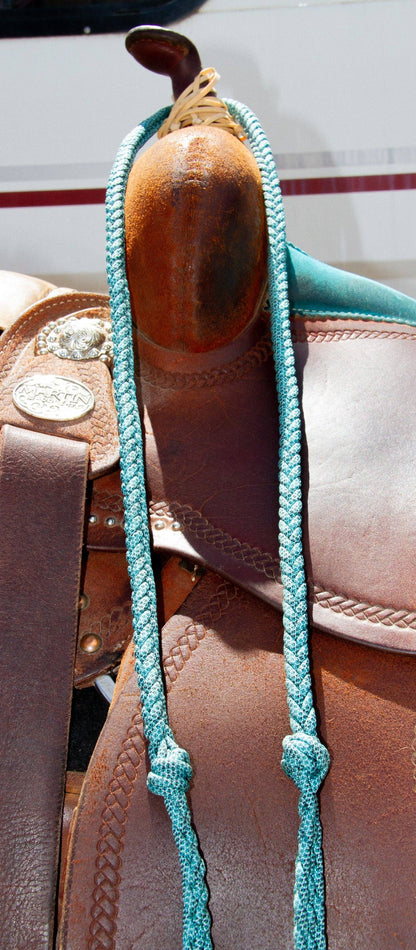 Roping reins, pattern turquoise, close-up detail