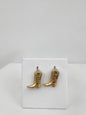 "Western Trio" gold stud earrings, cowboy boot design