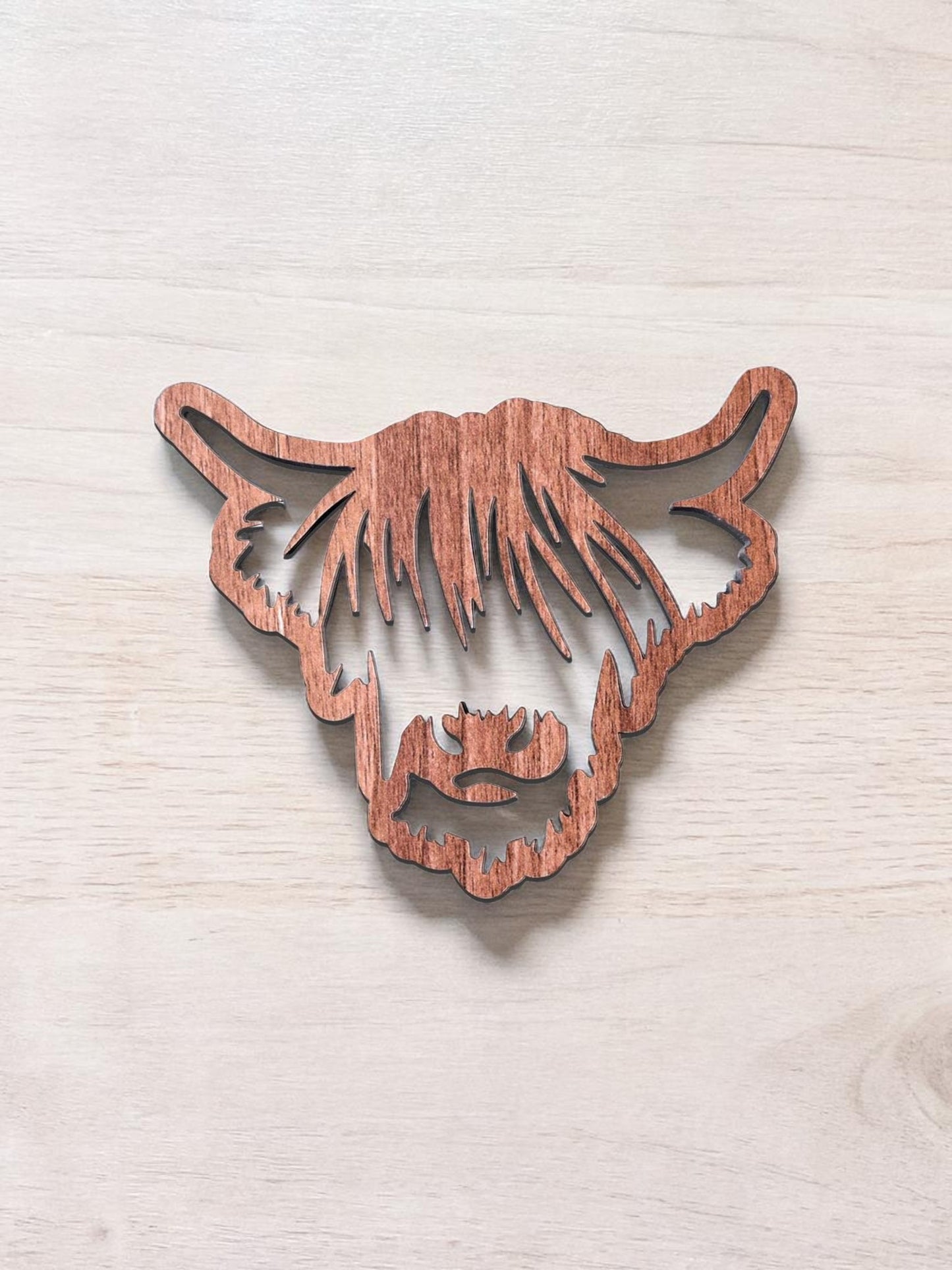 "Moo & Brew" Highland Cow Coaster Set