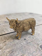"Hairy Highland" farmhouse cow figurine, country home decor