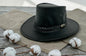 Jacaru Wallaroo leather hat, black colourway