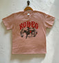 Desert Rodeo country graphic tee, pink, front print