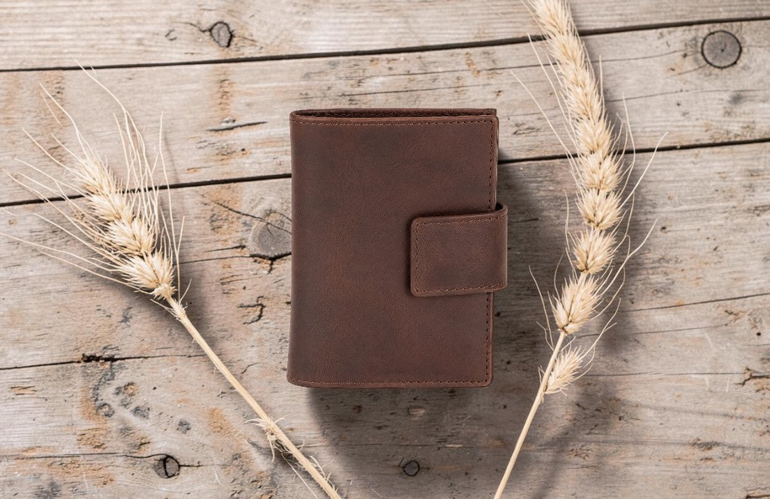 Greenwood Leather RFID Mercer Pop Up Wallet - Brown
