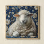 Country cottage animal print featuring a sheep, design 2
