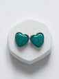 "Turquoise Hearts" heart-shaped stud earrings